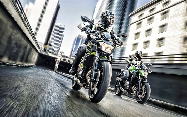 Kawasaki Z650, 2021, &#246;nden g&#246;r&#252;n&#252;m, dış, yeni yeşil Z650, japon motosikletleri, Kawasaki