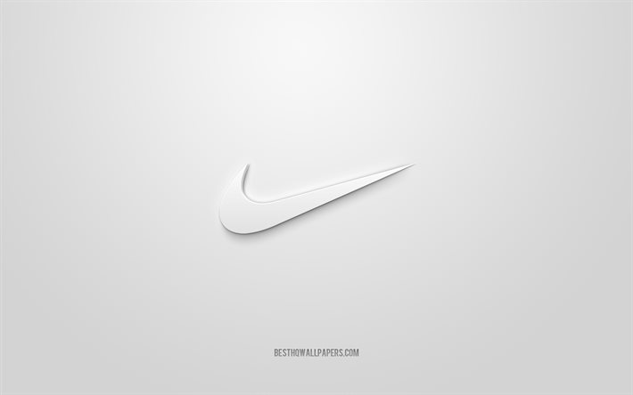 Logotipo de Nike, fondo blanco, logotipo de Nike 3d, arte 3d, Nike, logotipo de marcas, logotipo de Nike, logotipo de Nike 3d en blanco