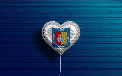 I Love Baja California Sur, 4k, realistic balloons, blue wooden background, Day of Baja California Sur, mexican states, flag of Baja California Sur, Mexico, balloon with flag, States of Mexico, Baja California Sur flag, Baja California Sur