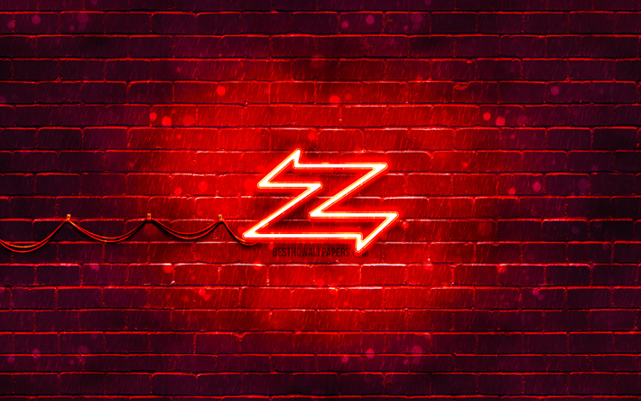 zagato punainen logo, 4k, punainen tiilisein&#228;, zagato-logo, automerkit, zagato neonlogo, zagato