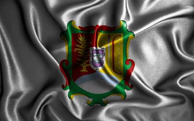 bandera de nayarit, 4k, banderas onduladas de seda, estados mexicanos, d&#237;a de nayarit, banderas de tela, arte 3d, nayarit, am&#233;rica del norte, estados de m&#233;xico, bandera 3d de nayarit, m&#233;xico