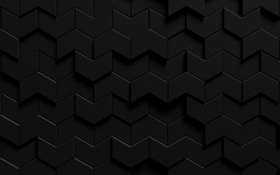 3d-pfeile, 4k, geometrische formen, 3d-texturen, pfeilmuster, geometrische texturen, schwarze 3d-hintergr&#252;nde