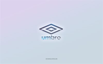 Umbro logo, cut out 3d text, white background, Umbro 3d logo, Umbro emblem, Umbro, embossed logo, Umbro 3d emblem