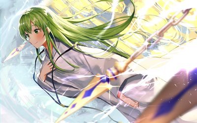 Enkidu, art, anime characters, green hair, manga, Fate Grand Order