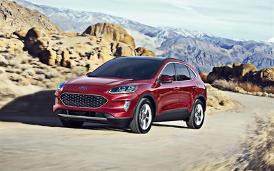 2020, Ford Escape, USA, new red crossover, exterior, front view, new red Escape, US version, Ford