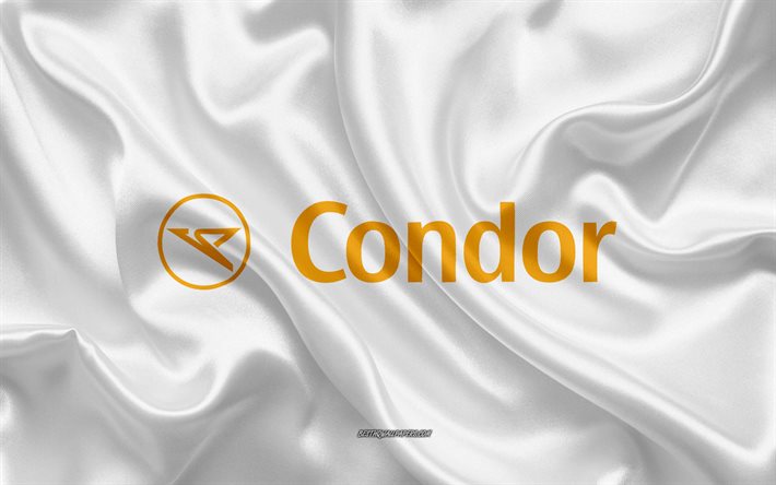 Condor Airlines logo, metal emblem, apparel brand, black carbon texture, global apparel brands, Condor Airlines, fashion concept, Condor Airlines emblem