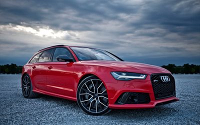 Audi RS6 Avant, exterior, red wagon, new red RS6 Avant, tuning RS6, German cars, Audi