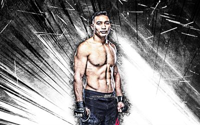 4k, Punahele Soriano, grunge art, MMA, American fighters, UFC, Mixed martial arts, Punahele Soriano 4K, white neon lights, UFC fighters, MMA fighters, Story Time