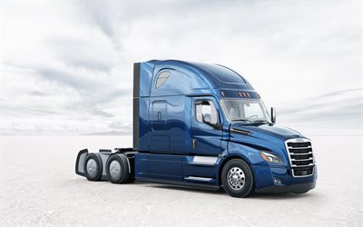 Freightliner垣, 4k, 2018年トラック, トラクター, トラック, 青いトラック, 新垣, Freightliner