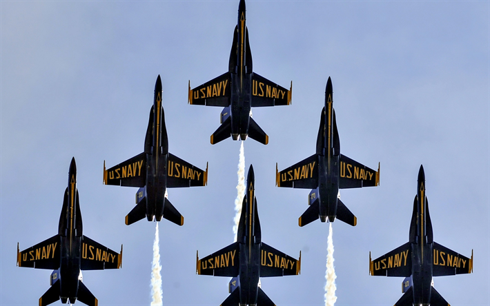 Blue Angels, avia&#231;&#227;o acrob&#225;tica grupo, McDonnell Douglas FA-18 Hornet, Da Marinha dos EUA, Estados Unidos
