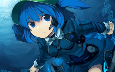 Nitori Kawashiro, sous-marin, manga, anime des personnages, des Fleurs Ma&#238;tre des Quatre Saisons, Touhou