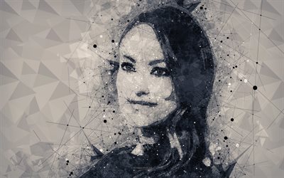 Oliviaワイルド, 4k, 創造の幾何学的画像, 顔, 美術, 米国人女優, 【クリエイティブ-アート