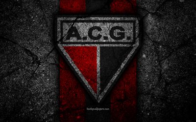 4k, Atletico Goianiense FC, logo, Brazilian Seria A, soocer, black stone, Brazil, Atletico Goianiense, football club, asphalt texture, FC Atletico Goianiense