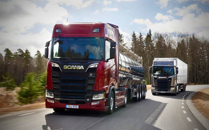 Scania S650, 4k, tankbil, 2018 lastbil, Lastbil, Scania S520, sl&#228;p, S520, S650, lastbilar, Scania