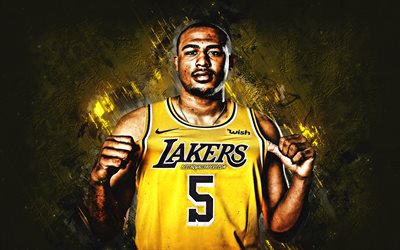 Talen Horton, NBA, Los Angeles Lakers, yellow stone background, American Basketball Player, portrait, USA, basketball, Los Angeles Lakers players