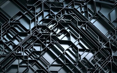 labyrint texturer, 4k, 3D-texturer, labyrint m&#246;nster, metall bakgrund, makro, bakgrund med labyrint