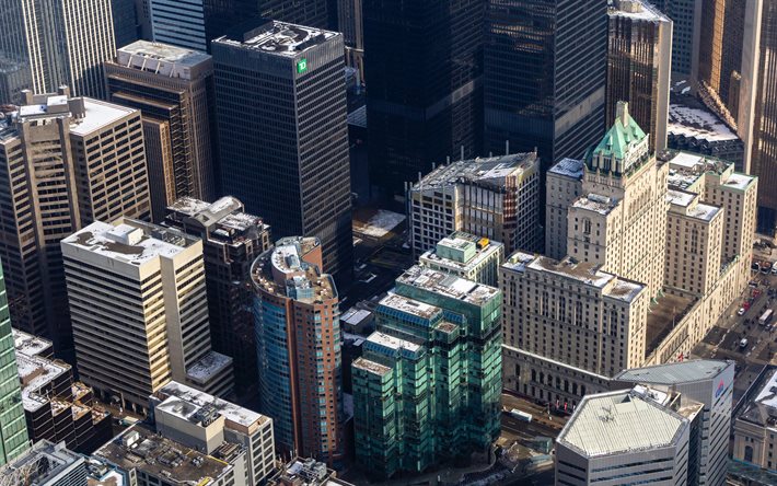 Toronto, Ontario, moderne, paysage urbain, b&#226;timents, vue de dessus, vue a&#233;rienne, la capitale de l&#39;Ontario, Canada