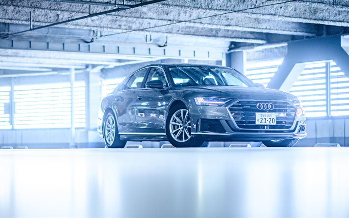 Audi A8, 4k, les voitures de luxe &#224; 2020, les voitures, JP-spec, Audi A8 55, 2020 Audi A8, voitures allemandes, Audi