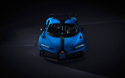 Bugatti Chiron Pur Sport, 2020, front view, exterior, hypercar, new blue Chiron, luxury cars, supercars, Bugatti