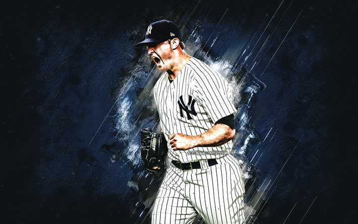 Zack Britton, Yankees, MLB, アメリカ野球プレイヤー, 肖像, 青石の背景, 野球, メジャーリーグベースボール, Zackary助成Britton