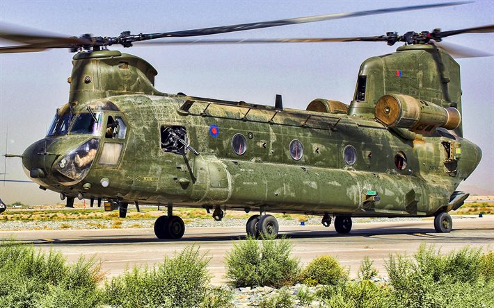 Boeing Chinook CH-47 HC2, de la Royal Air Force, aviones de transporte, helic&#243;pteros militares, RAF, Chinook CH-47, Boeing, helic&#243;pteros de transporte