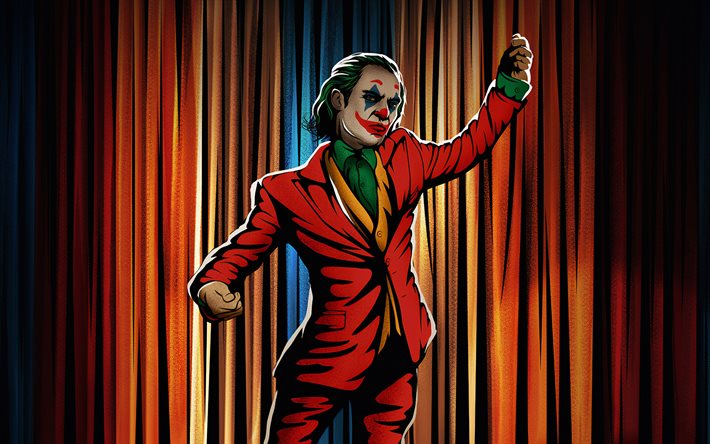 Dancing Joker, 4k, retro art, supervillain, fan art, creative, Joker 4K, artwork, Joker