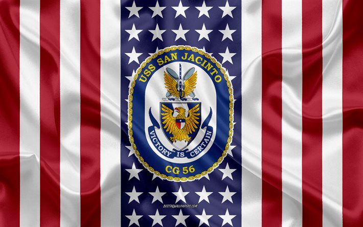 USS San Jacinto Emblem, CG-56, American Flag, US Navy, USA, USS San Jacinto Badge, US warship, Emblem of the USS San Jacinto