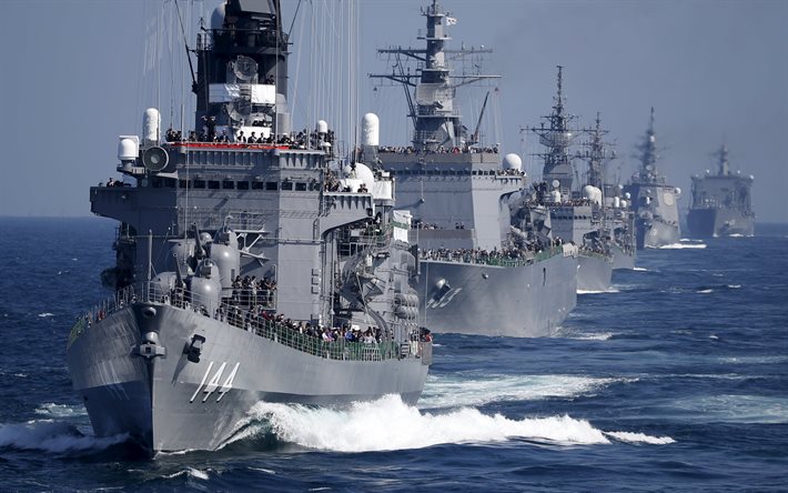 JS Kurama, DDH-144, Shirane-class destroyer, warships, japanese warships, Japan Maritime Self-Defense Force, Japan