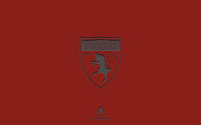 Torino FC, burgundy background, Italian football team, Torino FC emblem, Serie A, Italy, football, Torino FC logo
