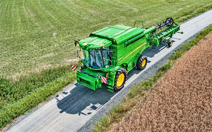 John Deere W440 PTC Gen 2, 4k, combine harvester, 2021 combines, wheat harvest, harvesting concepts, agriculture concepts, John Deere