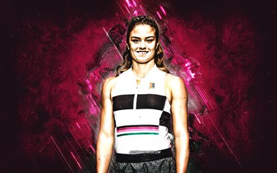 Maria Sakkari, WTA, Latvian tennis player, Greek stone background, Maria Sakkari art, tennis
