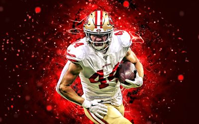 Kyle Juszczyk, 4k, fullback, San Francisco 49ers, american football, NFL, red neon lights, Kyle Juszczyk San Francisco 49ers, Kyle Juszczyk 4K