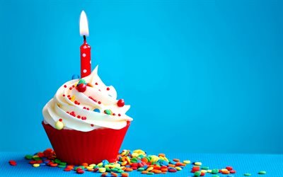 Compleanno, torta, dolci, candela, pasticceria torta