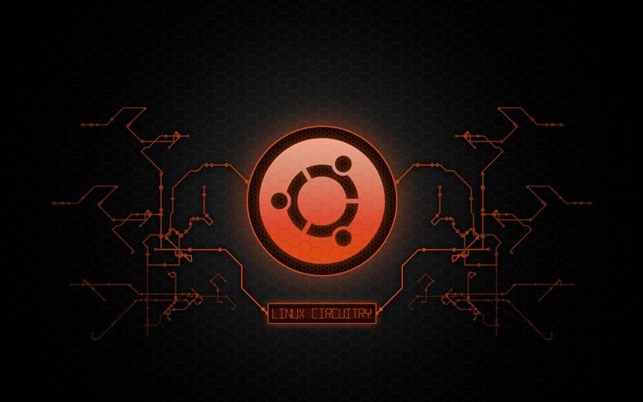 Linux, Ubuntu, Logo, emblema, Ubuntu Circuitos