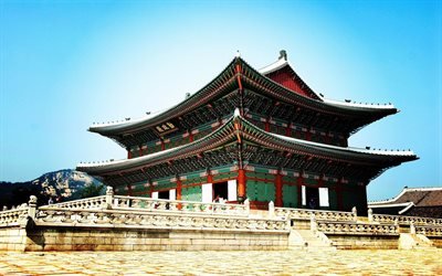 Gyeongbokgung Palace, linna, Soul, Etel&#228;-Korea, Aasiassa