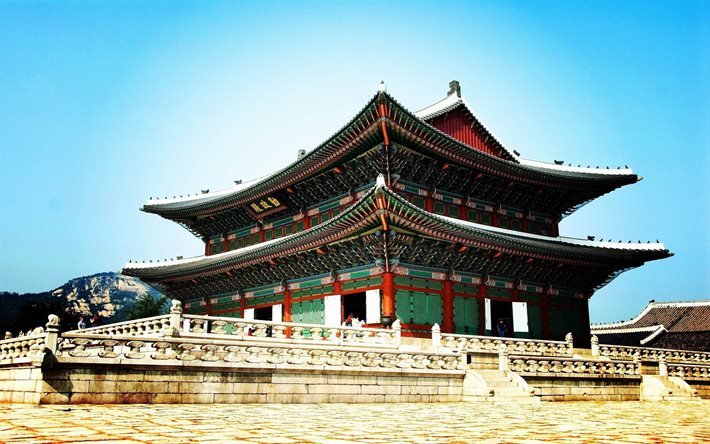Gyeongbokgung Palace, linna, Soul, Etel&#228;-Korea, Aasiassa