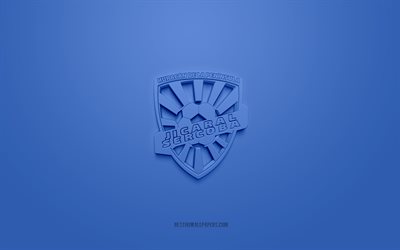 ADR Jicaral, شعار 3D الإبداعية, الخلفية الزرقاء, Liga FPD, 3d شعار, نادي كرة القدم الكوستاريكي, بونتاريناسcosta_ rica kgm, كوستا ريكا, كرة القدم, ADR Jicaral شعار 3D