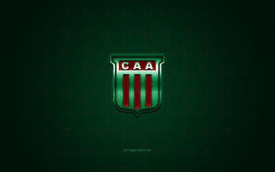 Club Agropecuario Argentino, club di calcio Argentino, logo rosso, verde in fibra di carbonio sfondo, Primera B Nacional, calcio, Buenos Aires, Argentina, Club Agropecuario Argentino logo