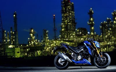 4k, Suzuki GSX-S750, 2018 motos, noturnas, japon&#234;s motocicletas, Suzuki