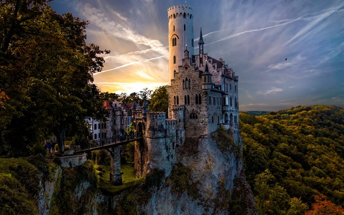 Castello di Lichtenstein, castello da favola, Honau, vecchio, castello, torre vecchia, Germania