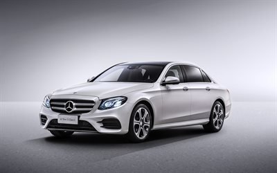 Mercedes-Benz E-Class, 2017, AMG, W213, White E-Class, luxury sedan, new cars, German cars, Mercedes