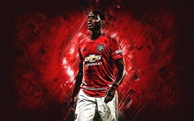 Paul Pogba, Manchester United FC, portrait, french footballer, forward, Premier League, England, football