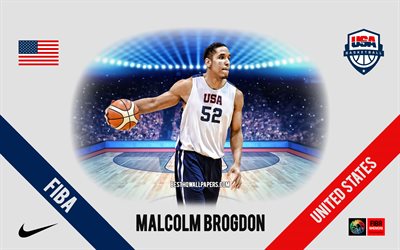 Malcolm Brogdon, United States national basketball team, American Basketball Player, NBA, portrait, USA, basketball