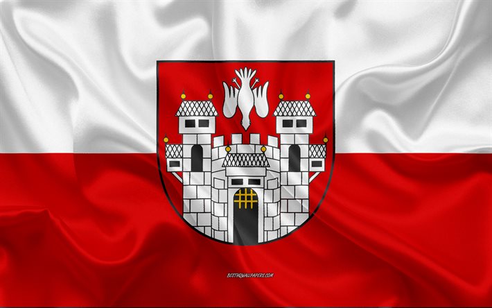 Mariborin lippu, 4k, silkkinen rakenne, Maribor, Slovenian kaupunki, Slovenia