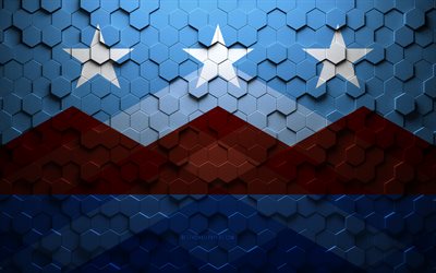 Flag of Peoria, Arizona, honeycomb art, Peoria hexagons flag, Peoria, 3d hexagons art, Peoria flag