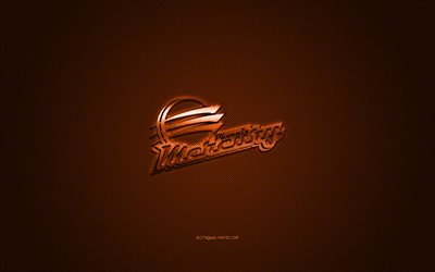 Phoenix Mercury, American basketball club, WNBA, orange logo, orange carbon fiber background, basketball, Phoenix, USA, Phoenix Mercury logo