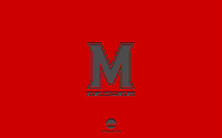 Maryland Terrapins, kırmızı arka plan, Amerikan futbol takımı, Maryland Terrapins amblemi, NCAA, Maryland, ABD, Amerikan Futbolu, Maryland Terrapins logosu