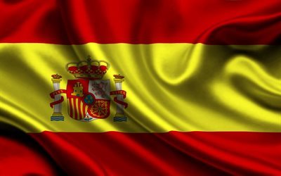 Spanska flaggan, silke, Spanien flagga, spansk flagg, symboler f&#246;r Spanien