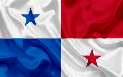 Panama flag, Panama, silk flag, national symbols, Central America