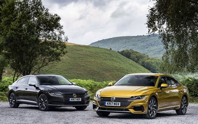 4k, Volkswagen Arteon, 2017 cars, luxury cars, black Arteon, VW, Volkswagen